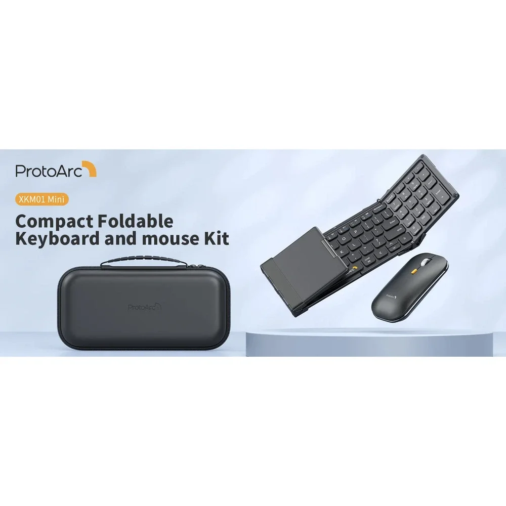 ProtoArc XKM01 Mini Foldable Bluetooth Keyboard Mouse Combo Case